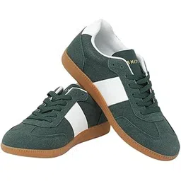 Men Casual Shoes | Solid Pattern with Contrast Stripe | Synthetic Suede Upper & EVA Insole | Gum Rubber Outsole for Casual Wear