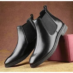 Men Chelsea Slip-On Synthetic Leather Comfortable Boots For Men