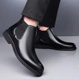 Men Chelsea Slip-On Synthetic Leather Comfortable Boots For Men