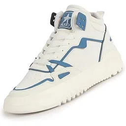 Men Colorblocked High Top Feather Lite Lace Up Sneakers|High Ankle Sneaker Shoes|Chunky Lace Up Casual Shoes