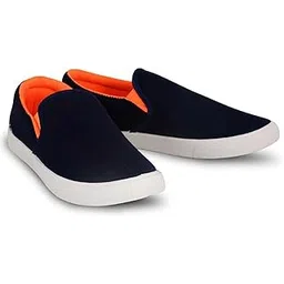 Men F-Pilot Casual Canvas Orange Slip On Sneakers