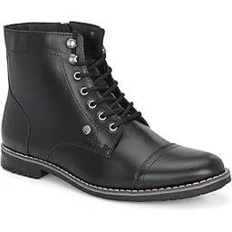 Men Faux Leather Casual Lace Up Boots