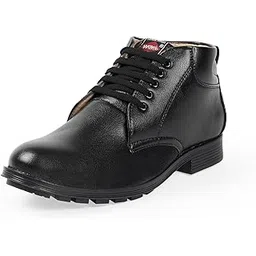 men Genuine Leather Ankle Formal Lace-Up Boots | Stylish Dress Boots for Office, Business & Special Occasions |Color - Black | Size - 7