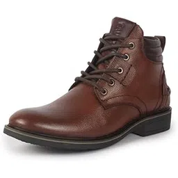 Men Genuine Leather Lace Up Ankle Chukka Boots | Memory Cushion Formal Biker Boots