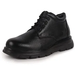 Men Genuine Leather Lace Up Uniform Low Top Boots | Casual and Work Wear | Comfortable and Soft Cushion | Heavy Duty Shoes