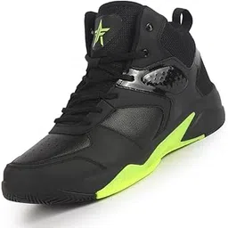 Men High Top Colorblocked Chunky Classic Lace Up Sneakers|Breathable Basketball Shoes with Memory Cushion|Anti Skid Comfort Grip Sole