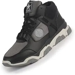 Men High-Top Heavy Duty Hikking Trekking Biking Boots | Breathable Athletic Lace Up Casual Shoes with Cushioned Insole | Street Style, Sports and Adventure