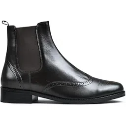 Men Khaki Melange Suede Leather Brogue Chelsea Boots