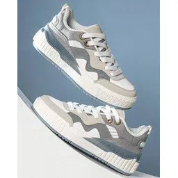 Men Knitted Lace-Fastening Sneakers with Round Toes