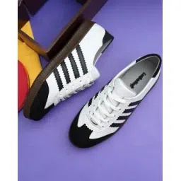Men Lace-Up Sneakers with Faux leather upper