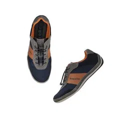 Men Lace-Up Sneakers with Leather Upper