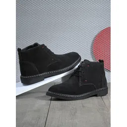 Men Mid-Top Solid Suede Desert Boots For Men