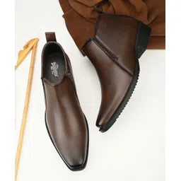 Men Solid Colour High Ankle Length Zip Closure Boots Boots For Men