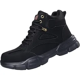 Men Women Work Boots Steel Toe Shoes Rubber Sole Workwear Hiking Boots 45 Black | Men'S Shoes | Boots
