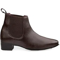 Men's 2 Inch Heel Height Increasing Faux Leather Material with Casual Formal Slipon, Chelsea Boot.