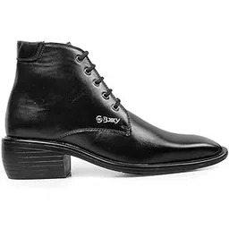 Men's 2 Inch Heel Height Increasing Formal Derby Lace-Up Akle Boots