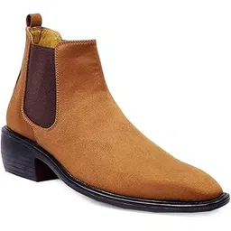Men's 2 Inch Height Increasing Casual Suede Chelsea Boots