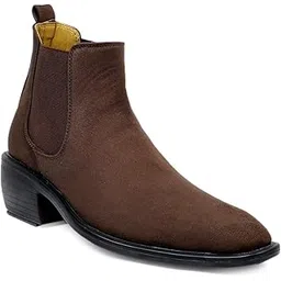 Men's 2 Inch Height Increasing Casual Suede Chelsea Boots
