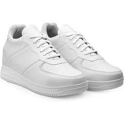 Men's 3 Inch Hidden Height Increasing Faux Leather Material, Casual Sneaker Laceup Outdoor Shoes