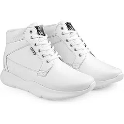 Men's 3 Inch Hidden Height Increasing/Elevator Casual Sneaker Lace-up Light Weight Boot with Pu Material.