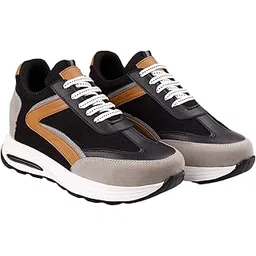 Men's 3.5 Inch Hidden Height Increasing Casual Sport Running Laceup Outdoor Shoes.