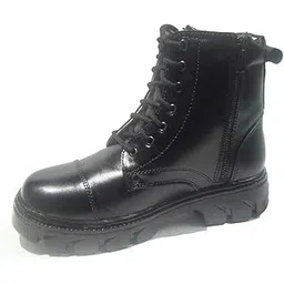 Men's 3.5 Inch Hidden Height Increasing Pure leather Boots with side Chain & Memory foam footpad.