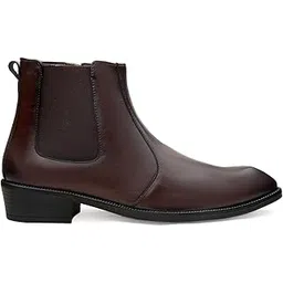 Men's 4 CM Block Heel Height Increasing Faux Leather Material, Casual Formal Slipon Outdoor Chelsea Boot