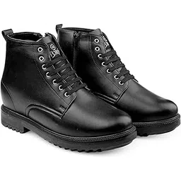 Men's 4 Inch Hidden Height Increasing Faux Material Casual Formal Laceup Ankle Boot.