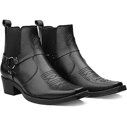Men's 5.08 Cm Block Heel Height Increasing Casual Formal Slipon Outdoor Chelsea Boot And Dress Boot