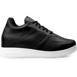 Men's 7.62 Cm Hidden Height Increasing Faux Leather Material, Casual Sneaker Laceup and Light Weight Shoes