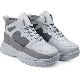 Men's 7.62 Cm Hidden Height Increasing High Ankle Sporty Sneakers and Light Weight Casual Laceup Shoes.