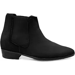 Men's 9 CM Hidden Height Increasing Suede Material With Casual Formal Chelsea Slipon Boot.
