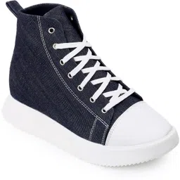 Men's 9.5 CM Hidden Height Increasing Lightweight Black Canvas Casual Shoes Boots For Men