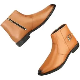 Men's Artificial Leather Zipped-Resistance Boot