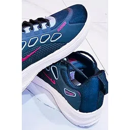 Men's Athletic Running Shoes, Black and White, Casual Sports Training Sneakers