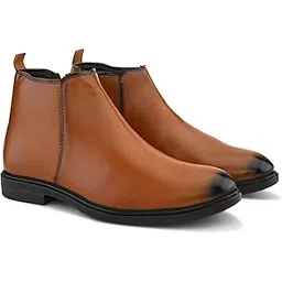 mens Aurelio Chelsea Side-Zip Ankle Boots – Premium Stylish Formal & Casual Wear Shoes for Men | Comfortable Lightweight PU Leather Boots