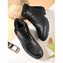 Men’s Biker Boots with Lace-Up and Rugged Sole | Motorcycle & Casual Boots Boots For Men