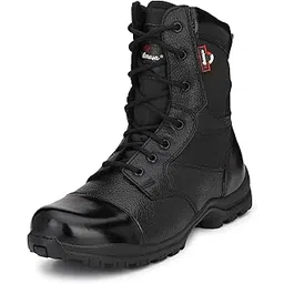 Mens Black Genuine Leather Spider 003 Military and Tactical Boot