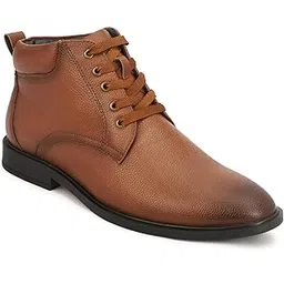 Men's Black High-Top Boots with PU Synthetic Upper, TPR Sole, and Synthetic Lining | Casual Ankle-Length Footwear