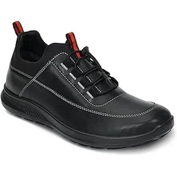 Men's Black Lace-Up Casual Sneakers EK04RBLK