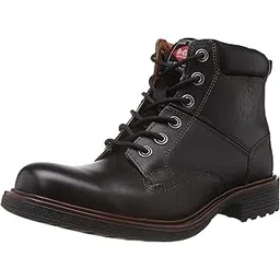 Men's Black Leather Boots - 6 UK