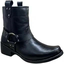 Men's Black Leather Sole Boots