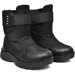 Men's Black Tactical Boots, Waterproof Combat Style with Velcro Strap, Durable Outdoor Footwear