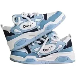 Men;s Blue and White Flat Sneakers