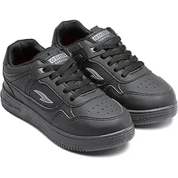 Men's BOSTON-01 Casual Sneaker Shoes with Synthetic Upper Lightweight Comfortable Mid Top Sneaker Shoes for Men's & Boy's Full Black