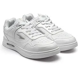 Men's BOSTON-01 White Casual Sneaker Shoes with Synthetic Upper Lightweight Comfortable Mid Top Sneaker Shoes for Men's & Boy's