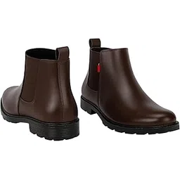 Men's Brown Faux Leather Chelsea Boots