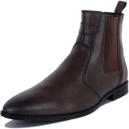 Mens Brunette Brown Handmade Chelsea Boots with Dual Tone Patina - RGCLBB - UK12 Boots For Men