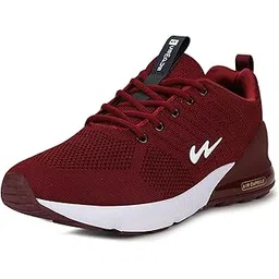 Men's Burgandy/White Running Shoes - 6 UK