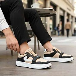 Men's Canvas Sports Shoes Running & Party Wear Shoes Lace Up & Velcro Shoes High Tops For Men